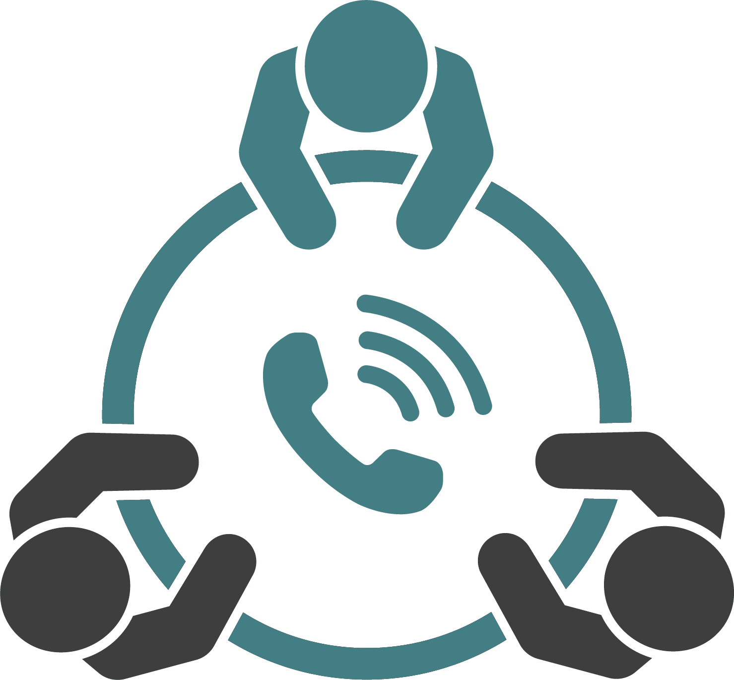 Icon representing a Telephone with a Traffic Penalty Tribunal Adjudicator and two parties of an appeal Icon representing a Telephone with a Traffic Penalty Tribunal Adjudicator and two parties of an appeal