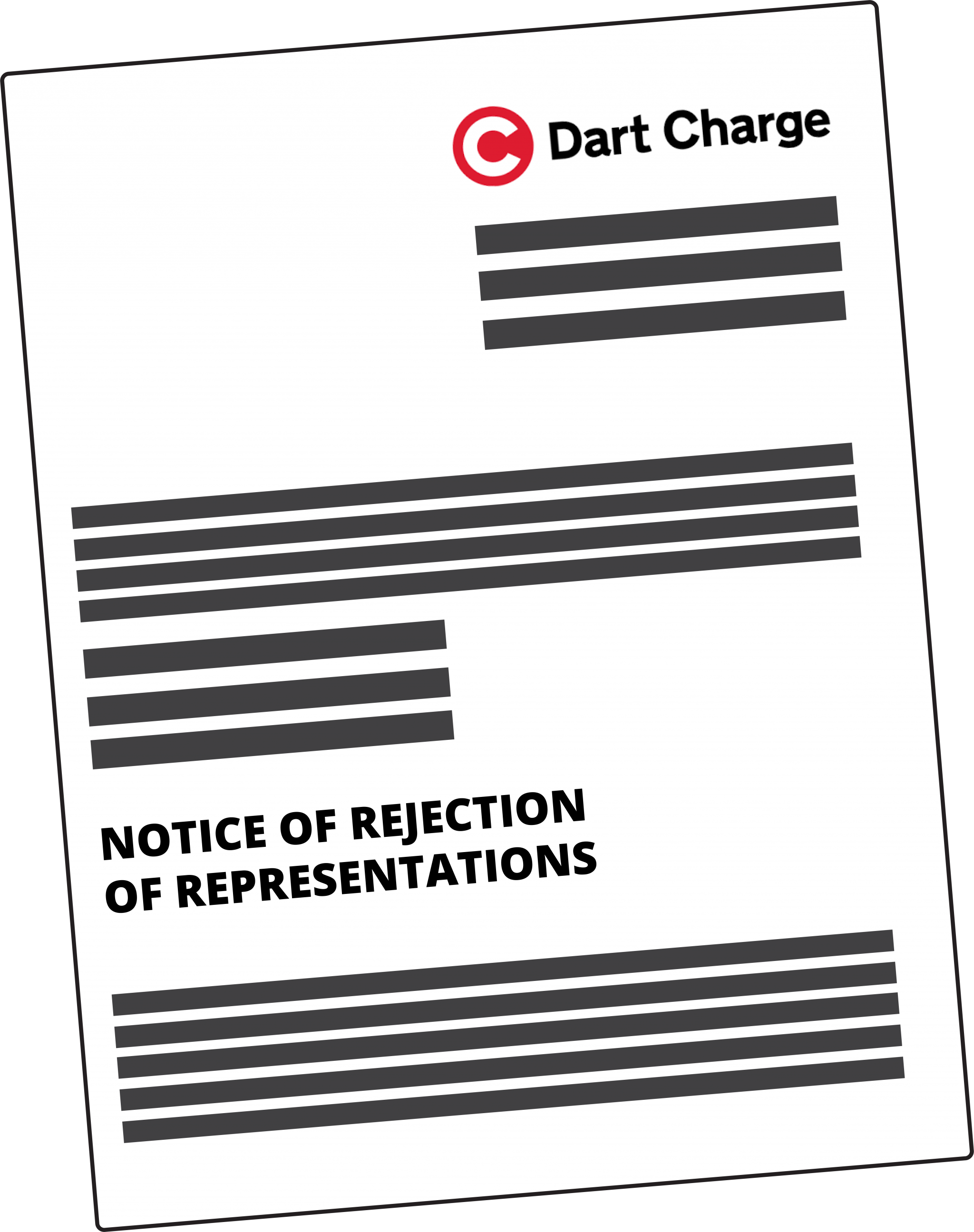 Graphic showing Dart Charge Notice of Rejection of Representations